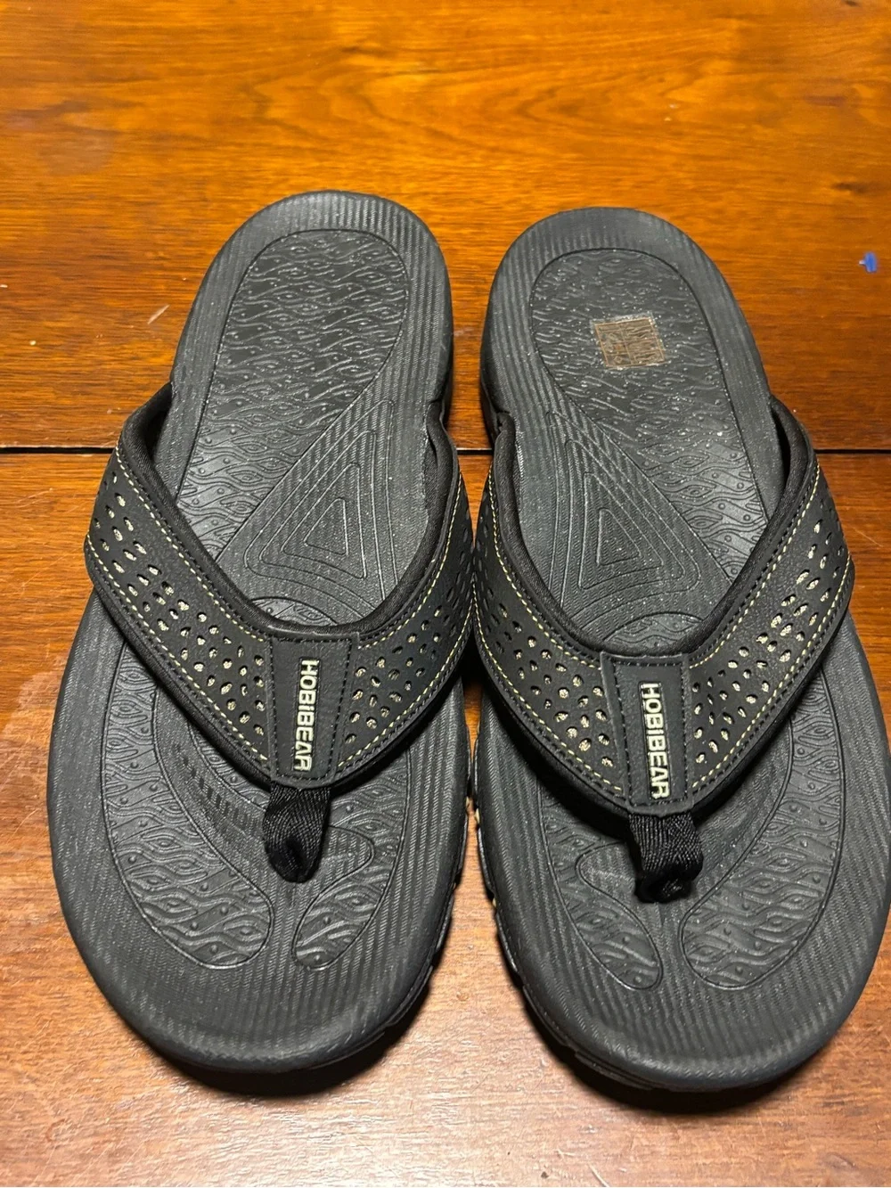Hobibear Men’s Ramble Lite Wide-Toe Flip Flop Black Size 8.5 EU 41